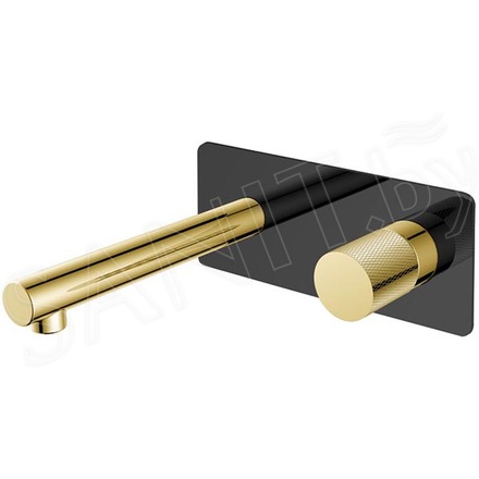 Смеситель встраиваемый Boheme Stick 125-BG.2 Black Touch Gold для умывальника