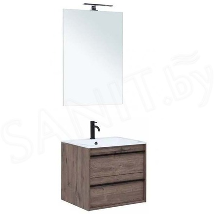 Комплект мебели Aquanet Lino 60 / 70 / 80 / 90 дуб веллингтон зеркало белый матовый