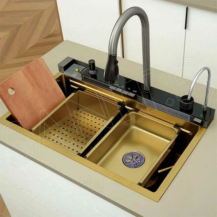 Кухонная мойка Cerutti Gloria Nano Gold CT10355 многофункциональная