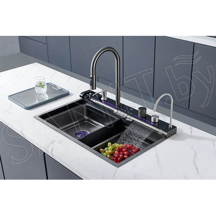 Кухонная мойка Cerutti Gloria Pro nano black CT10578 многофункциональная