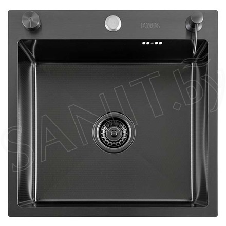 Кухонная мойка Avina Futur FK Eco Embossing Pop-up Econom Black Nano с дозатором