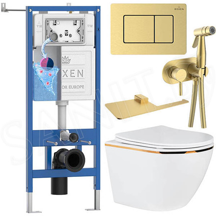 Комплект инсталляции 8 в 1 Roxen StounFix Dual Fresh 968460-5 брашированное золото