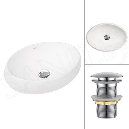Комплект 2 в 1 умывальник Roxen Trendo mini 110200-CH с донным клапаном