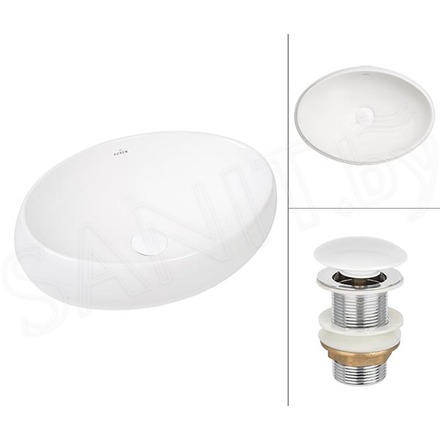 Комплект 2 в 1 умывальник Roxen Trendo mini 110200-W с донным клапаном