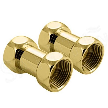 Комплект прямых американок 1-1/4"1-1/4" Г/Г золото