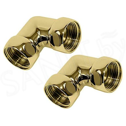 Комплект угловых американок 1"x1/2" Г/Г золото