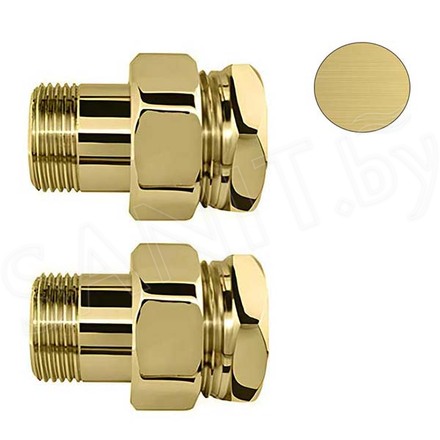Прямая американка (фитинг) 1/2" Г/Ш матовое золото
