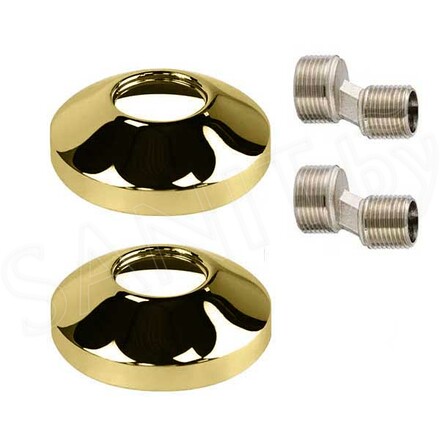 Комплект эксцентрики 3/4"х1/2" Ш/Ш + декоративные чашки 3/4" золото
