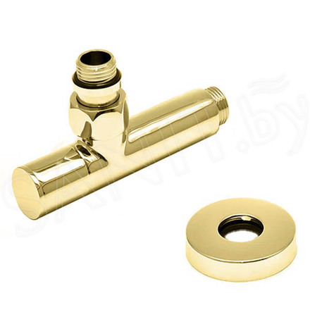 Комплект вентилей угловых колпачковых 1/2"х1/2" Ш/Ш золото