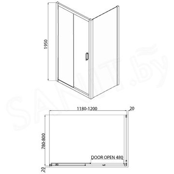 Душевой уголок Adema GLASS line direct прозрачный