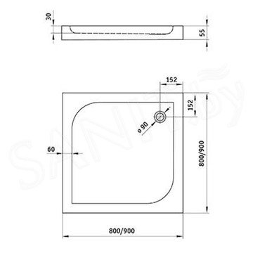 Душевой поддон Deante Cubic KTK 041B / KTK 042B