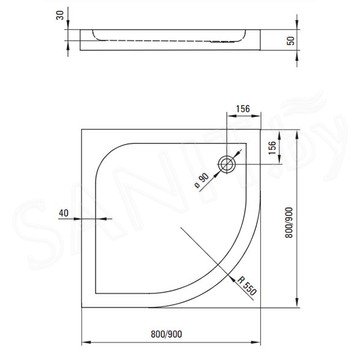 Душевой поддон Deante Cubic KTK 051B / KTK 052B