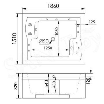 Гидромассажная ванна Gemy G9052 II K