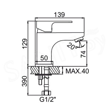 Смеситель для умывальника Ledeme L1003W