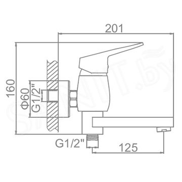 Смеситель для ванны Ledeme L3140