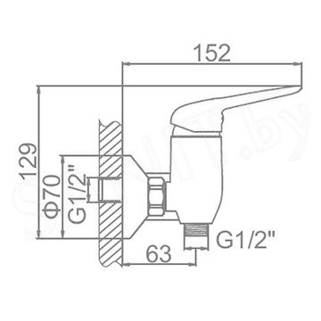 Смеситель для душа Ledeme L2048C