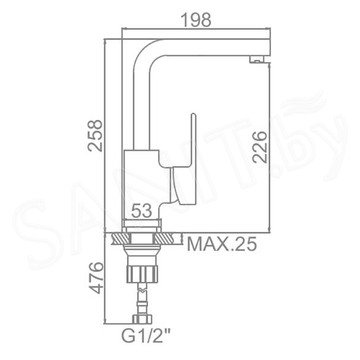 Смеситель для кухонной мойки Ledeme L4030-2