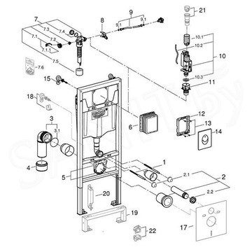 Комплект инсталляции Grohe Rapid SL с подвесным унитазом Grohe Bau (39351000 + 38721001)