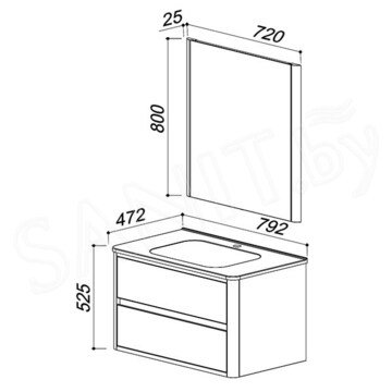 Зеркало Belux Альмерия В60 / B80 / B100 / B120