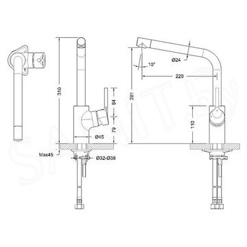 Смеситель для кухонной мойки Bravat Kitchen F7172217CP-1-RUS