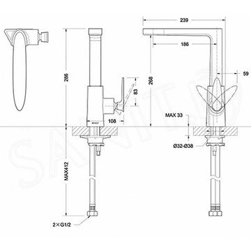 Смеситель для кухонной мойки Bravat Spring F779113C-1