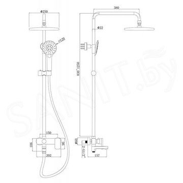 Душевая стойка Bravat Riffle F6336370CP-A-RUS