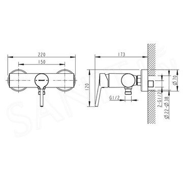 Смеситель для душа Bravat Palace F9172217CP-01-RUS