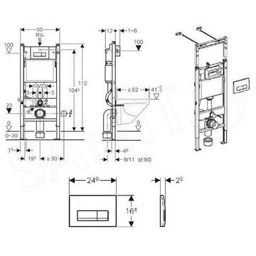 Инсталляция для унитаза Geberit Duofix + панель смыва Delta 51