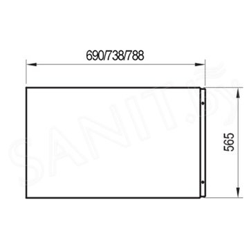 Торцевой экран для ванны Ravak A U 70