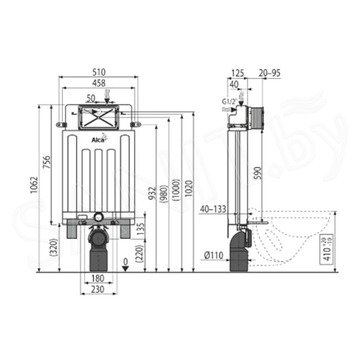 Система инсталляции AlcaPlast AM100/1000 Alcamodul