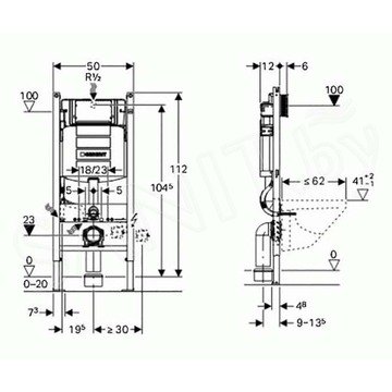 Система инсталляции для унитаза Geberit Duofix Платтенбау Sigma 111.362.00.5