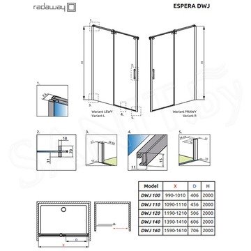 Душевая дверь Radaway Espera DWJ