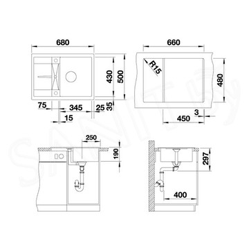 Кухонная мойка Blanco Metra 45 S Compact