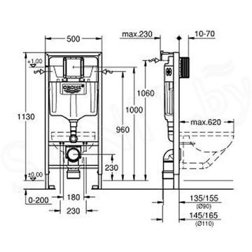 Комплект для инсталляции 3 в 1 в сборе Grohe Rapid SL 38539001