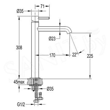 Смеситель для умывальника Omnires Y Y1212 CHR