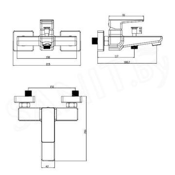 Смеситель для ванны Omnires Parma PM7430CRB