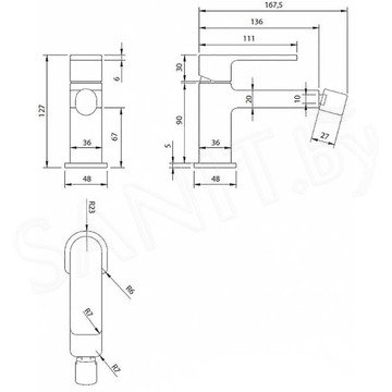 Смеситель для биде Omnires Baretti BA7820CR