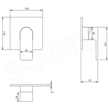 Смеситель встраиваемый Omnires Baretti BA7845CR (1 функция)