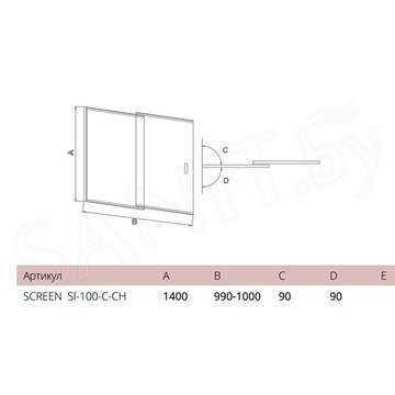 Душевая шторка на ванну Good Door Screen SL-100-C-B