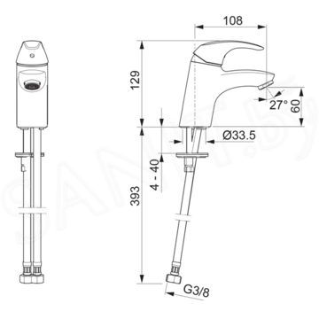 Смеситель для умывальника Oras Polara 1411F