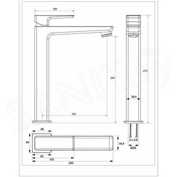 Смеситель для умывальника Omnires Parma PM7412CRB