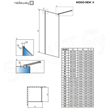 Душевая стенка Radaway Modo NEW II Black