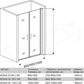 Душевая дверь Good Door MOKKA SD C-WE