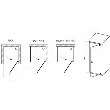 Душевая дверь Ravak Pivot PDOP1 профиль блестящий
