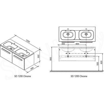 Тумба под умывальник Ravak SD 1200 Chrome капучино
