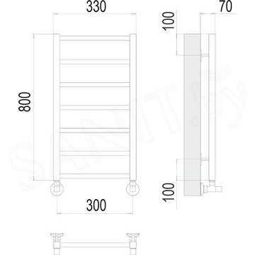Полотенцесушитель Terminus Контур нижнее подключение