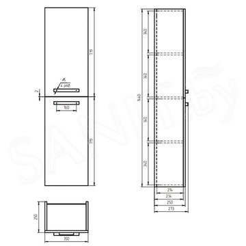 Пенал Cersanit Melar / B-SL-MEL