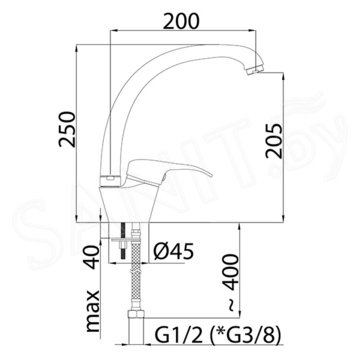 Смеситель для кухонной мойки Rubineta Standard Optima-33