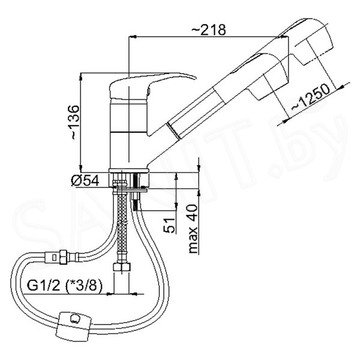 Смеситель для кухонной мойки Rubineta Standard Prince P-21 Star