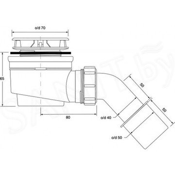 Сифон для душевой кабины McAlpine HC252570B d50